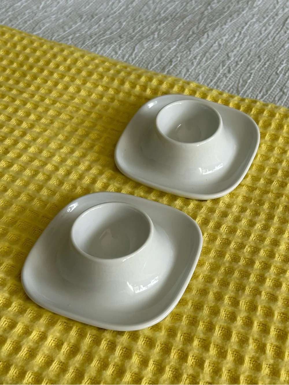 IKEA White Ceramic Poached Egg Cup Duo